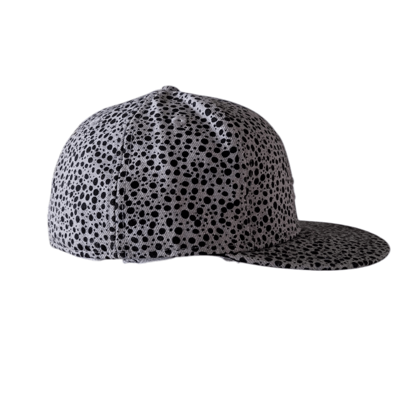 Los Angeles Dodgers Cap - New Era Fitted Hat with Abstract Dot Design, Size 7 3/8 Black & Grey