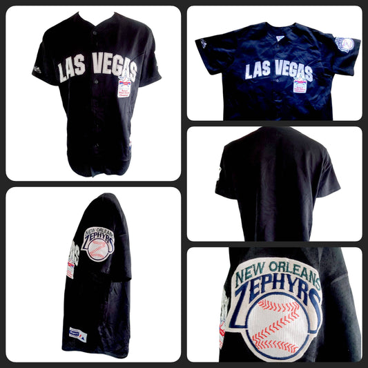 Majestic Las Vegas Jersey XL Black 1998 Triple-A World Series Champions New Orleans Zephyrs