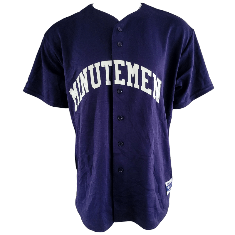 Majestic Vintage Baseball Jersey XL #14 Minutemen Buckaroo Made In USA Navy Blue