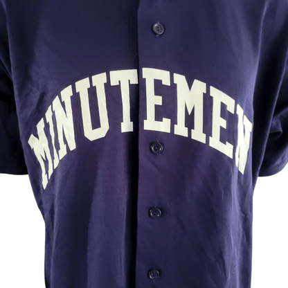 Majestic Vintage Baseball Jersey XL #14 Minutemen Buckaroo Made In USA Navy Blue