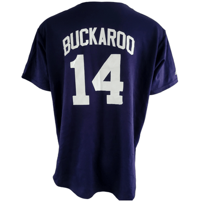 Majestic Vintage Baseball Jersey XL #14 Minutemen Buckaroo Made In USA Navy Blue