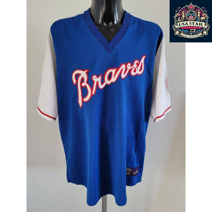 Men's Vintage Braves Jersey - 90s MLB Atlanta Braves Sewn #2 Mesh Baseball Jersey 2XL