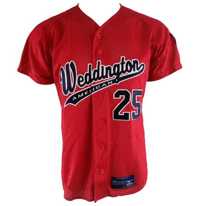 Mizuno Weddington American Baseball Jersey #25 Anderson Size S Red Grade A Lightweight Mesh - USASTARFASHION