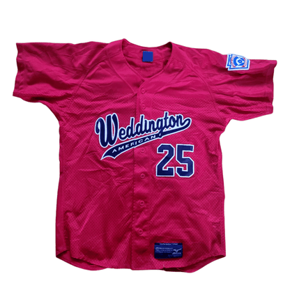 Mizuno Weddington American Baseball Jersey #25 Anderson Size S Red Grade A Lightweight Mesh - USASTARFASHION