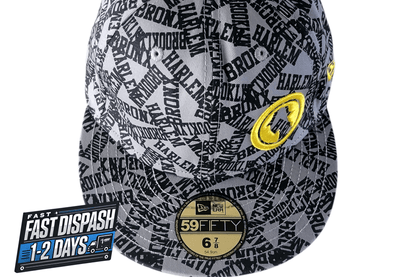 New Era Fitted Cap 59FIFTY Projekts NYC Gray Graphic Pattern Size 6 7/8 Cotton