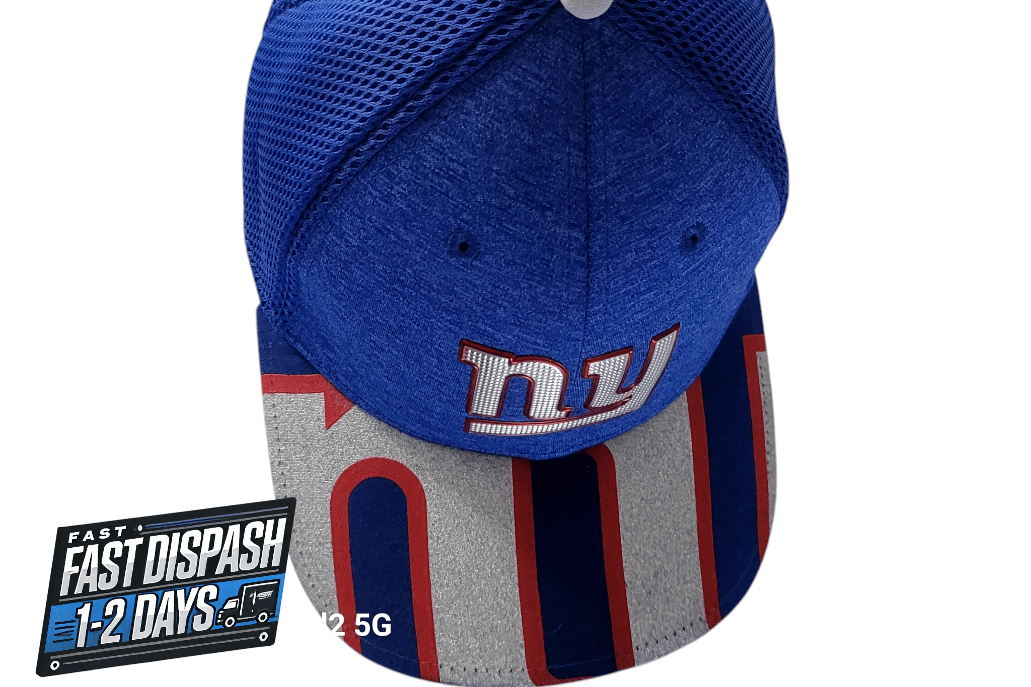 New Era Giants Cap 39THIRTY Flex Fit - Medium/Large - 100% Polyester - Blue/Red with NFL Logo - USASTARFASHION