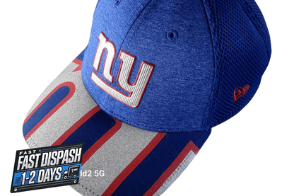 New Era Giants Cap 39THIRTY Flex Fit - Medium/Large - 100% Polyester - Blue/Red with NFL Logo - USASTARFASHION