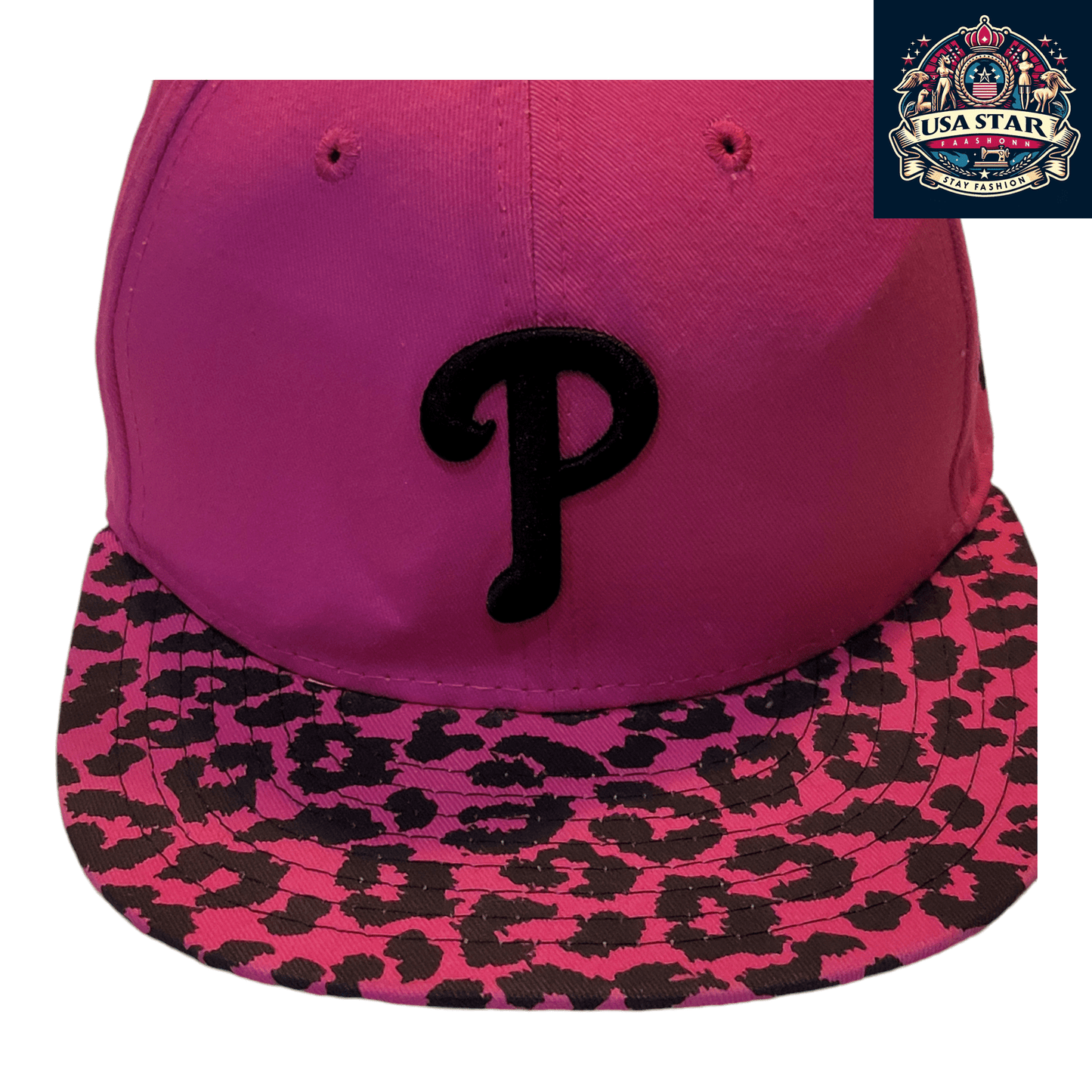 New Era Women's Philadelphia Phillies Cap - Pink Leopard Print 9Fifty Snapback, One Size Fits Most