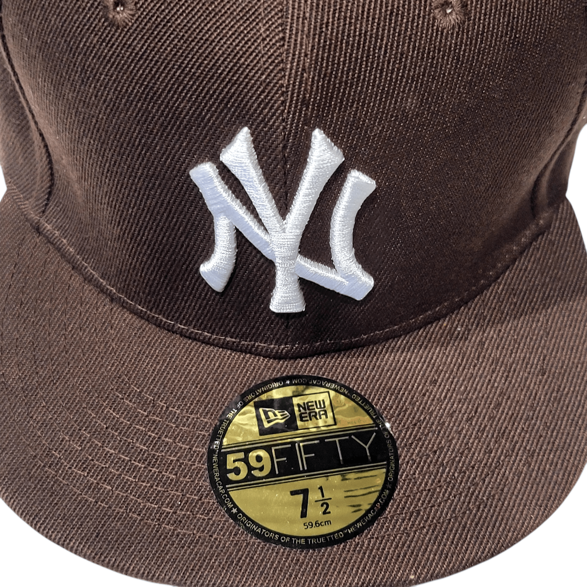 New York Yankees Hat - New Era 59Fifty Brown Wool-Blend Cap - Size 7 1/2 (59.6 cm) - USASTARFASHION