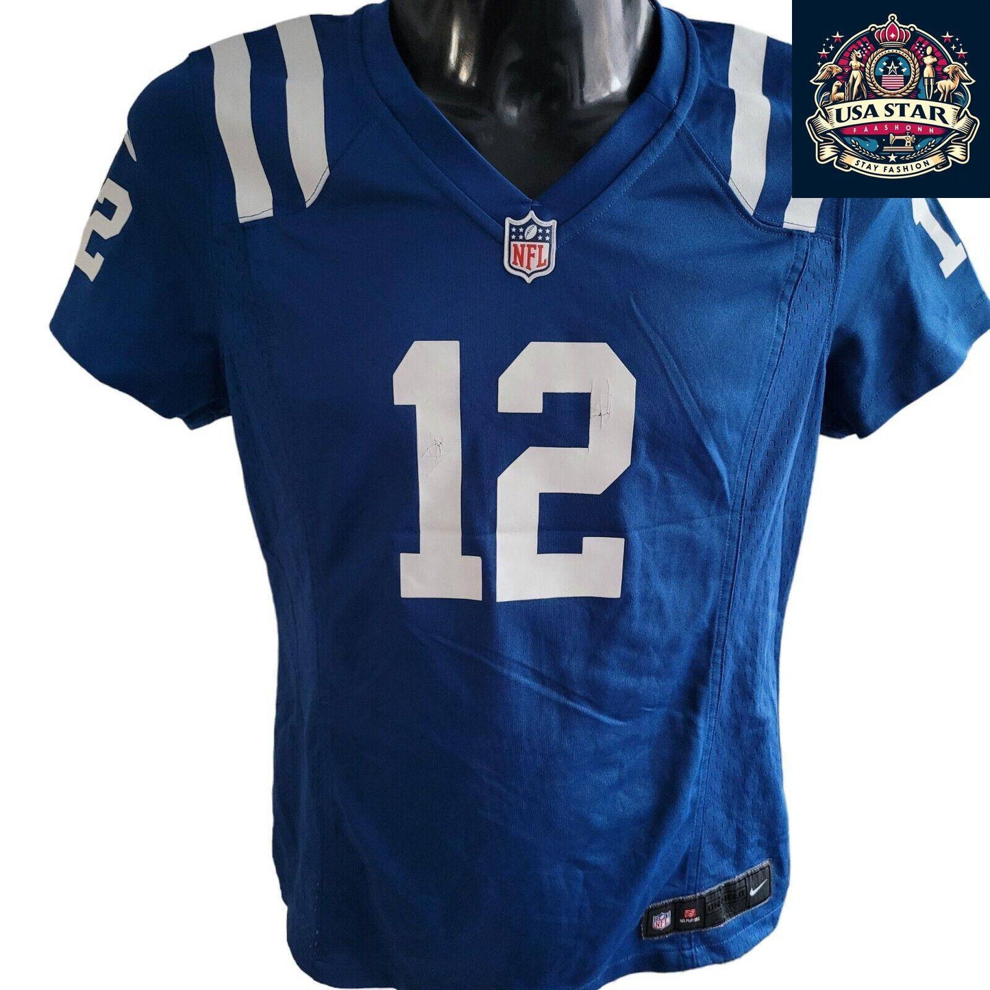 Nike Women's Jersey Authentic On Field Blue #12 Luck, Tailored Fit, Size Large, Colts Fan Gear