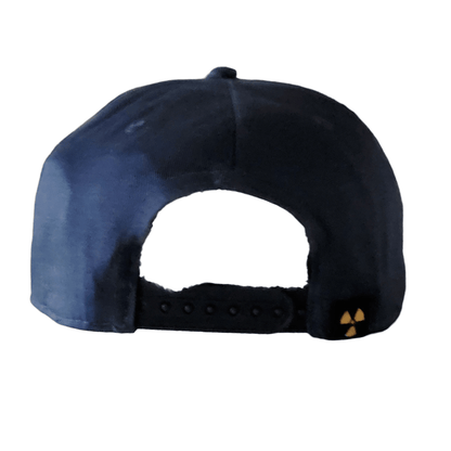 Nukeproof Snapback Hat - Adjustable Navy Blue & Brown Cap with Leather Patch & Embroidered Logo