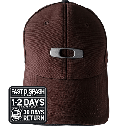 Oakley Flex Fit Cap - Size S/M - Brown - 96% Polyester, 4% Spandex, Classic Comfort Hat - USASTARFASHION