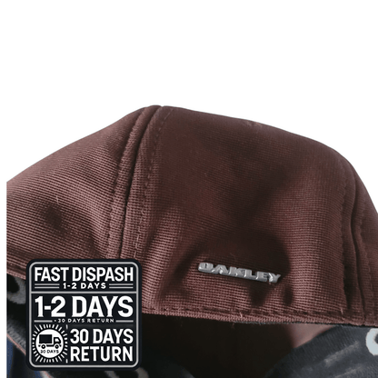 Oakley Flex Fit Cap - Size S/M - Brown - 96% Polyester, 4% Spandex, Classic Comfort Hat - USASTARFASHION