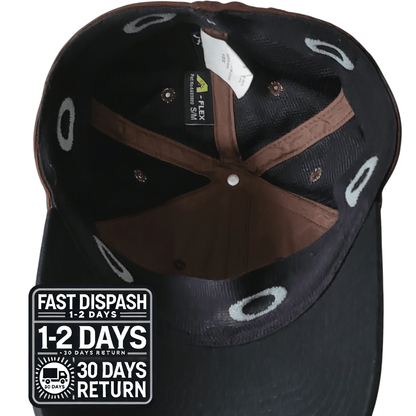 Oakley Flex Fit Cap - Size S/M - Brown - 96% Polyester, 4% Spandex, Classic Comfort Hat - USASTARFASHION