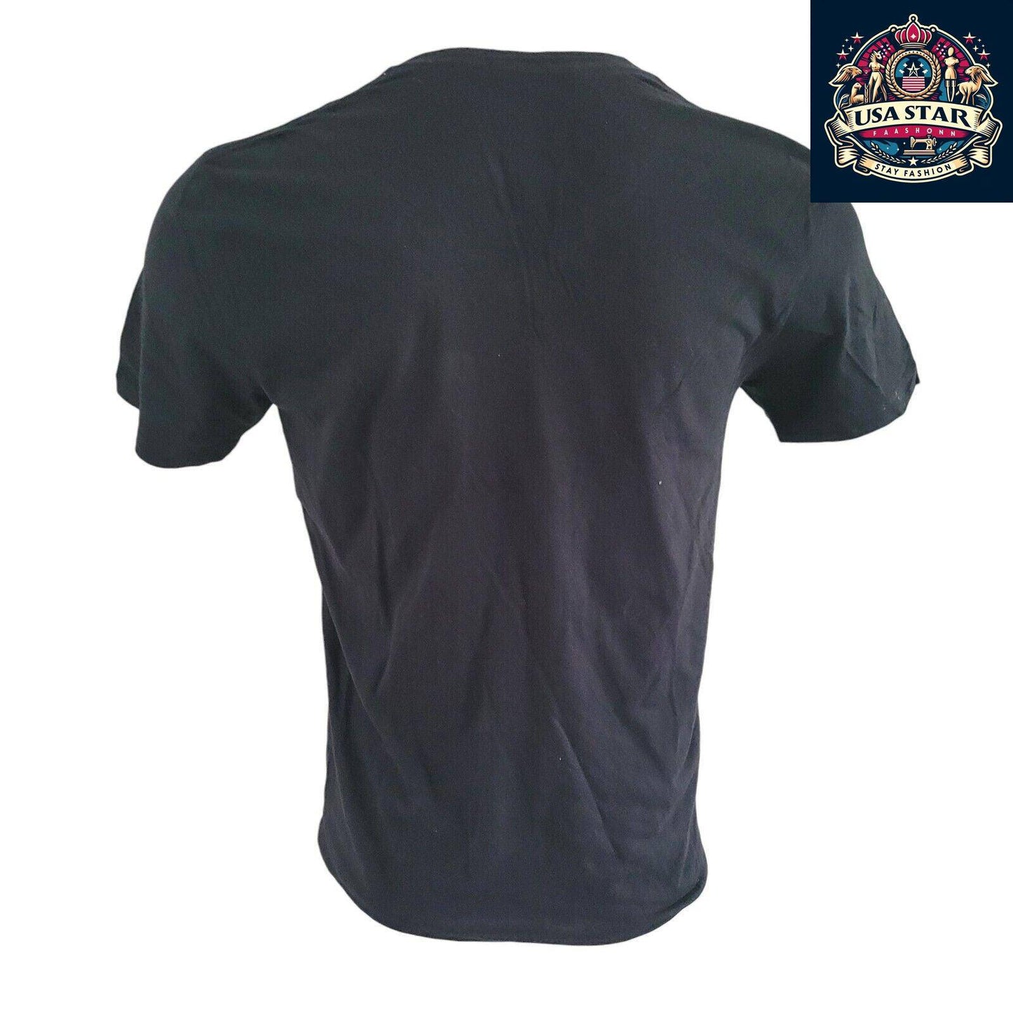 Polo Ralph Lauren Black V-Neck T-Shirt M - 100% Cotton, Iconic Logo, Comfortable Fit