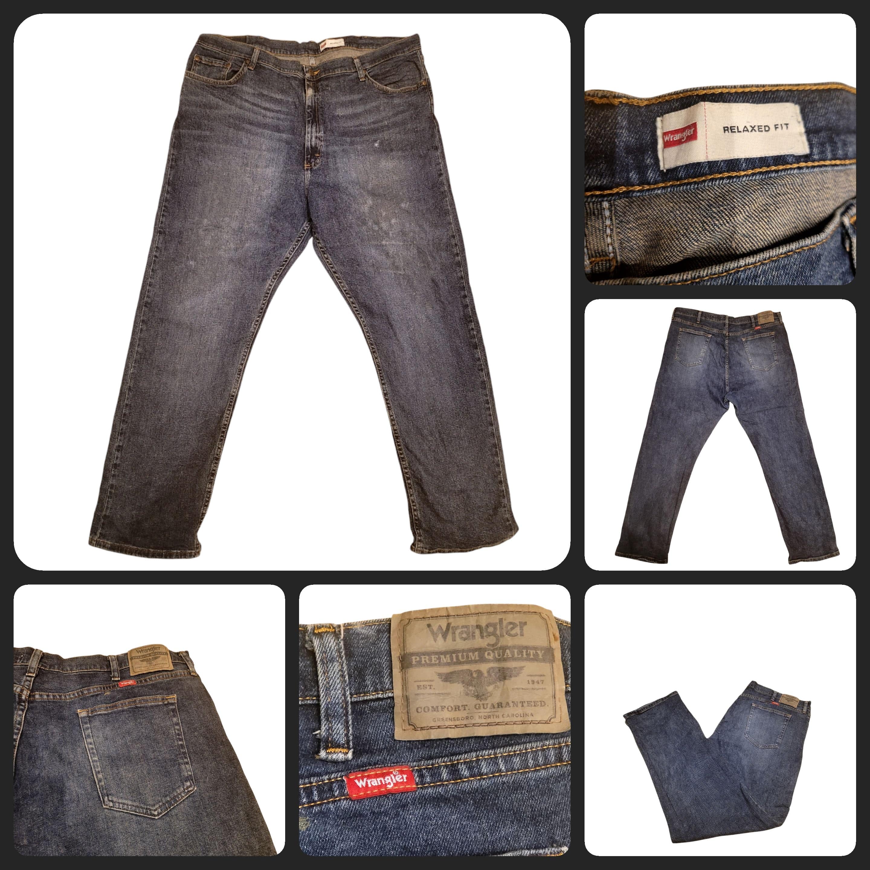 Pre-Owned Wrangler Jeans 42x32 Relaxed Fit - Dark Blue Denim, Comfortable and Stylish USASTARFASHION