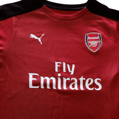 Puma Arsenal FC 2017/18 Junior Shirt - Red/Black - Size 11-12 Yrs - Fly Emirates Logo USASTARFASHION