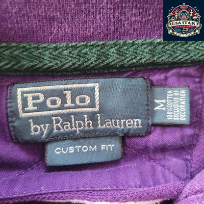 Ralph Lauren Polo Shirt MCMLXVII Men's Purple 100% Cotton Size M - Custom Fit & Stylish Design