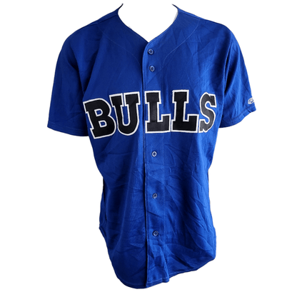 Rawlings Bulls Baseball Jersey XL - Vibrant Blue, 100% Polyester, Lightweight & Breathable Fit