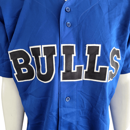 Rawlings Bulls Baseball Jersey XL - Vibrant Blue, 100% Polyester, Lightweight & Breathable Fit