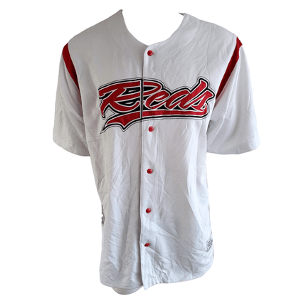 Reds Baseball Jersey XL - MLB True Fan Series, White with Red & Black Accents, Used Condition - USASTARFASHION