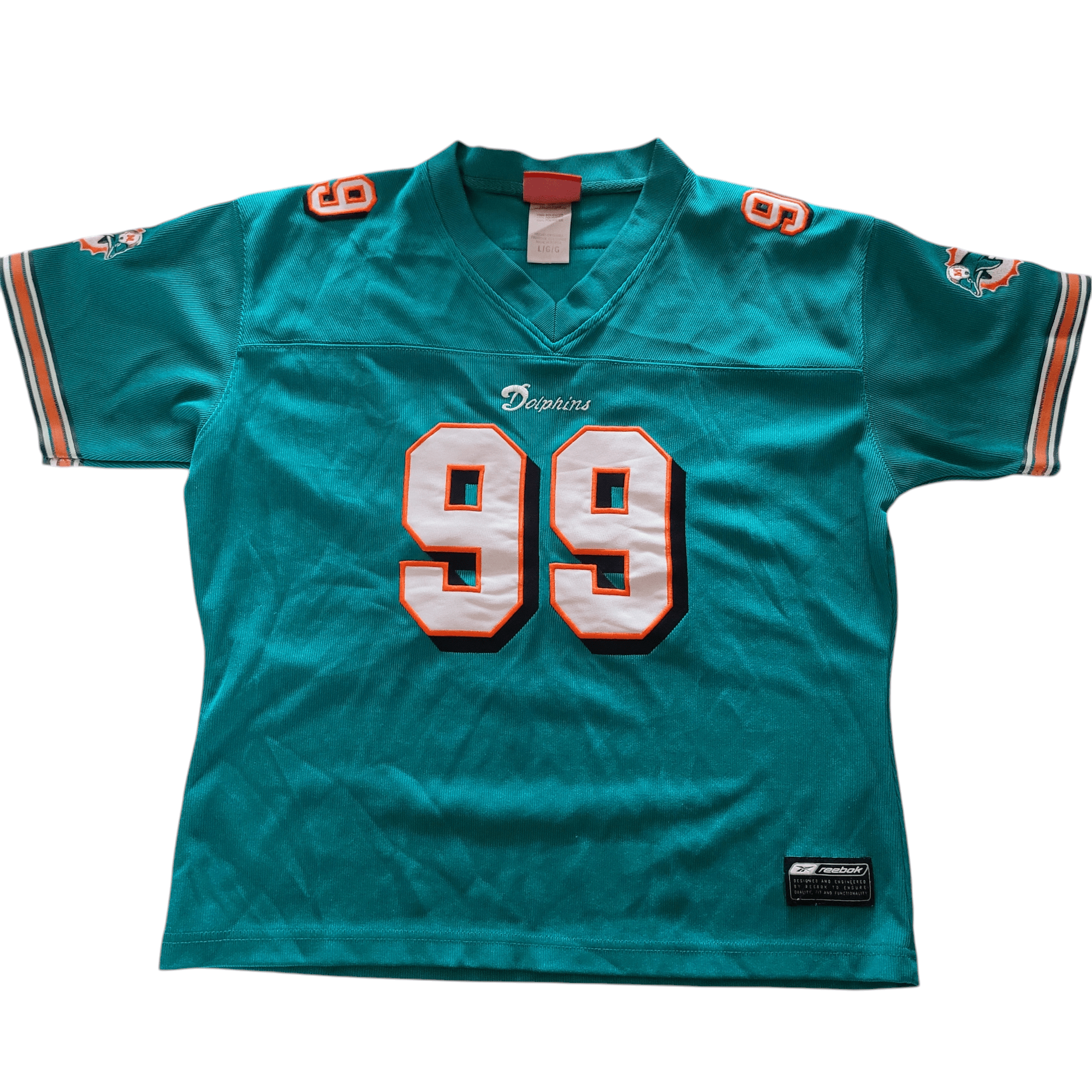 Reebok Miami Dolphins Jason Taylor #99 Kids Jersey Large Youth Vintage NFL - USASTARFASHION