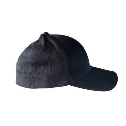 Saltrock Snapback Cap - Black Elastic-Fit With Embroidered Gothic Script Logo, One Size Fits Most