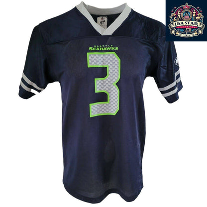 Seattle Seahawks Jersey #3 Russell Wilson Youth XXL (18-20) & Adult S - Official NFL Apparel - USASTARFASHION