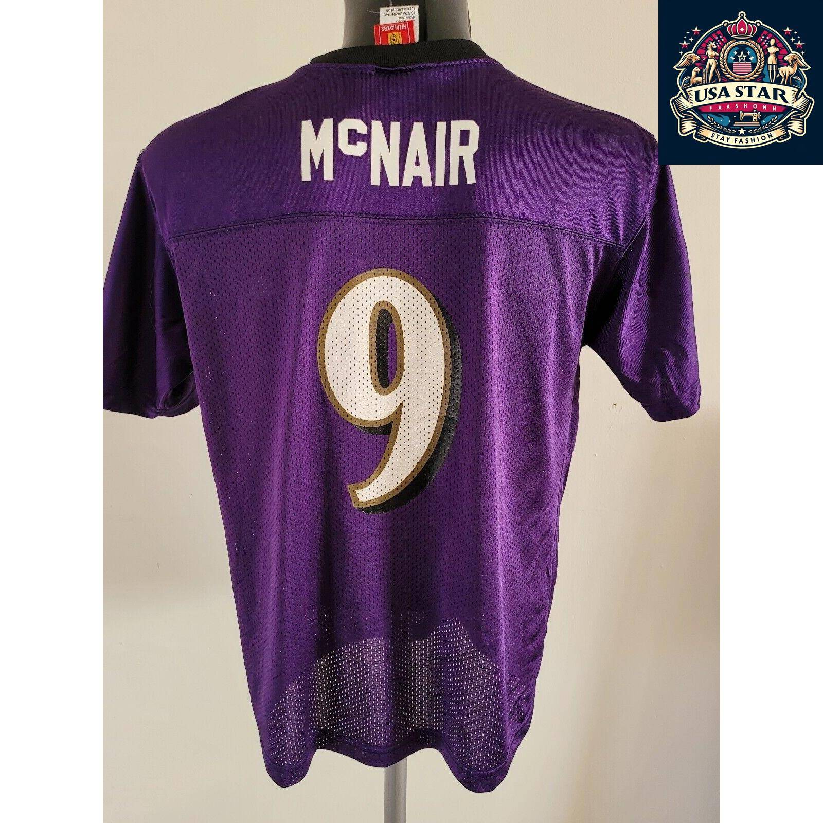 Steve McNair #9 Baltimore Ravens Jersey - Vintage Reebok Youth XL for Ages 18-20 - USASTARFASHION