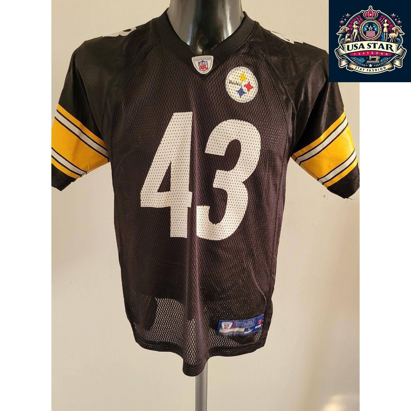 Troy Polamalu #43 Reebok Jersey Youth Large - Official NFL Pittsburgh Steelers Merchandise USASTARFASHION