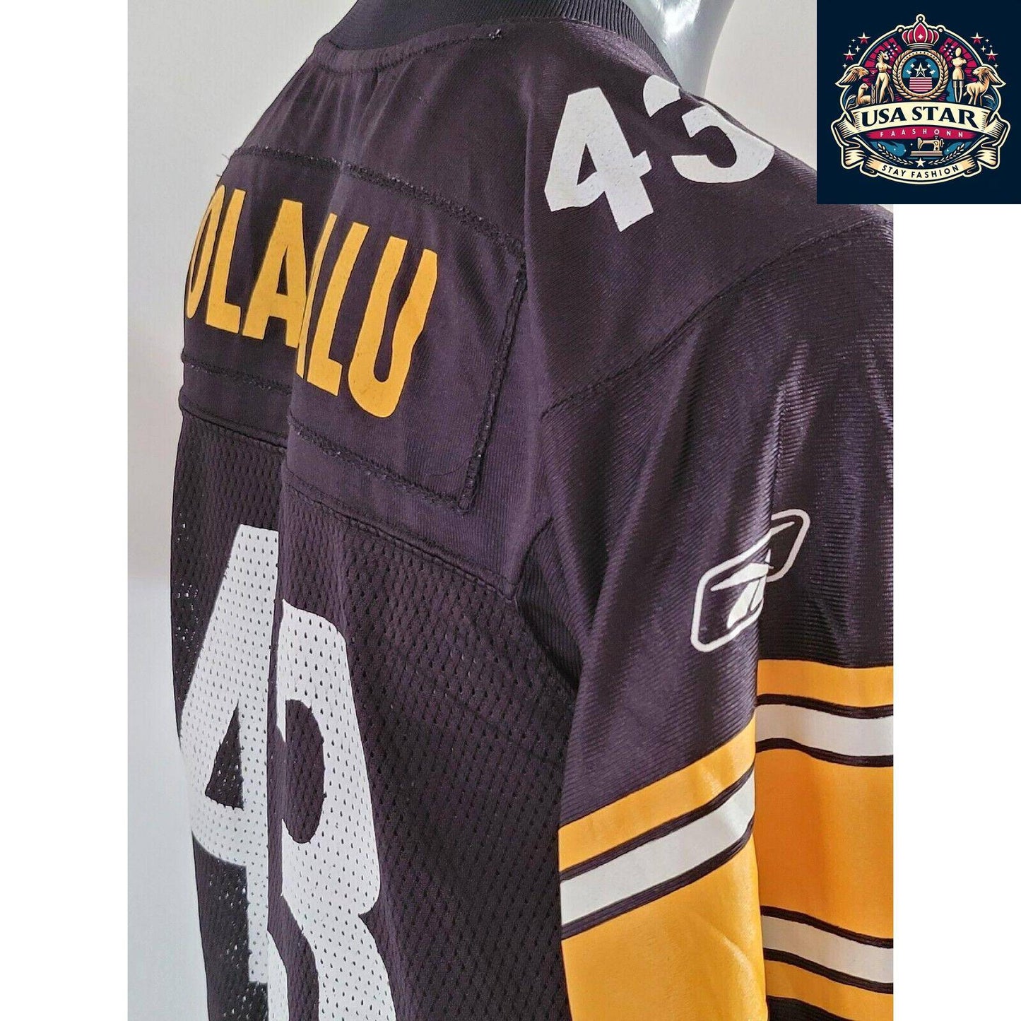 Troy Polamalu #43 Reebok Jersey Youth Large - Official NFL Pittsburgh Steelers Merchandise