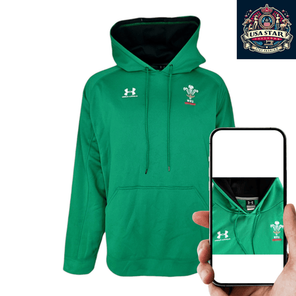 Under Armour Welsh Rugby Hoodie WRU Pullover Green Men’s X-Large - Comfortable & Stylish USASTARFASHION