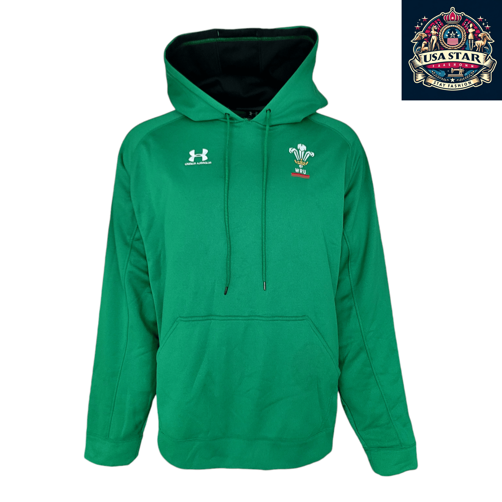 Under Armour Welsh Rugby Hoodie WRU Pullover Green Men’s X-Large - Comfortable & Stylish USASTARFASHION