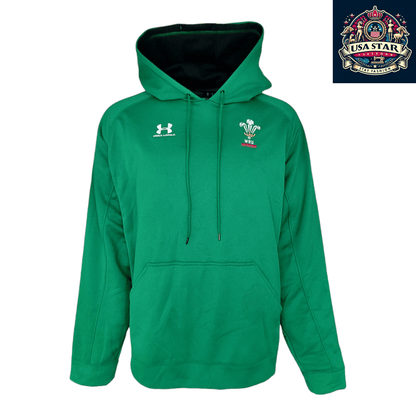 Under Armour Welsh Rugby Hoodie WRU Pullover Green Men’s X-Large - Comfortable & Stylish USASTARFASHION