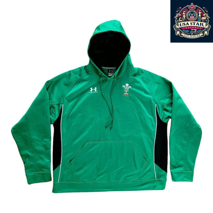 Under Armour Welsh Rugby Hoodie WRU Pullover Green Men’s X-Large - Comfortable & Stylish USASTARFASHION