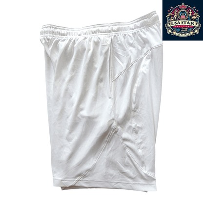 Under Armour White Athletic Shorts, Size Large, Elastic Waist, Pockets - USASTARFASHION