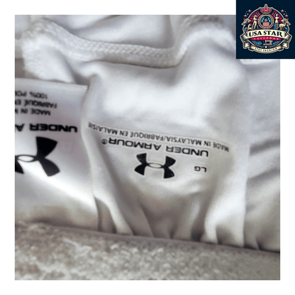 Under Armour White Athletic Shorts, Size Large, Elastic Waist, Pockets - USASTARFASHION