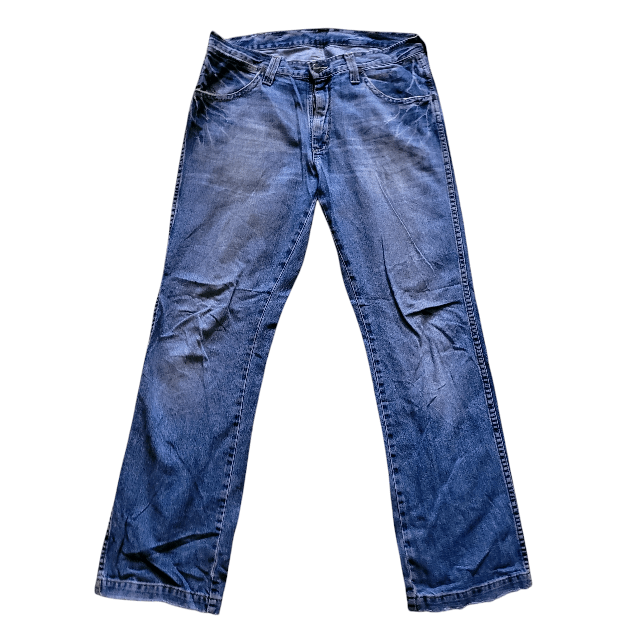 Used Wrangler Jeans Men's Alaska W34 L32 Straight Leg Blue - Grade B Condition USASTARFASHION