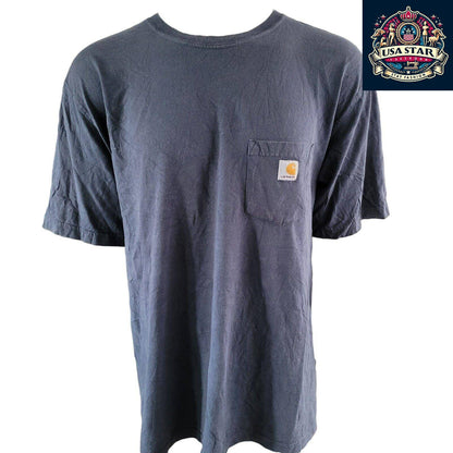 Vintage Carhartt Navy Blue T-Shirt | Size 2XL | Original Fit Tee - USASTARFASHION