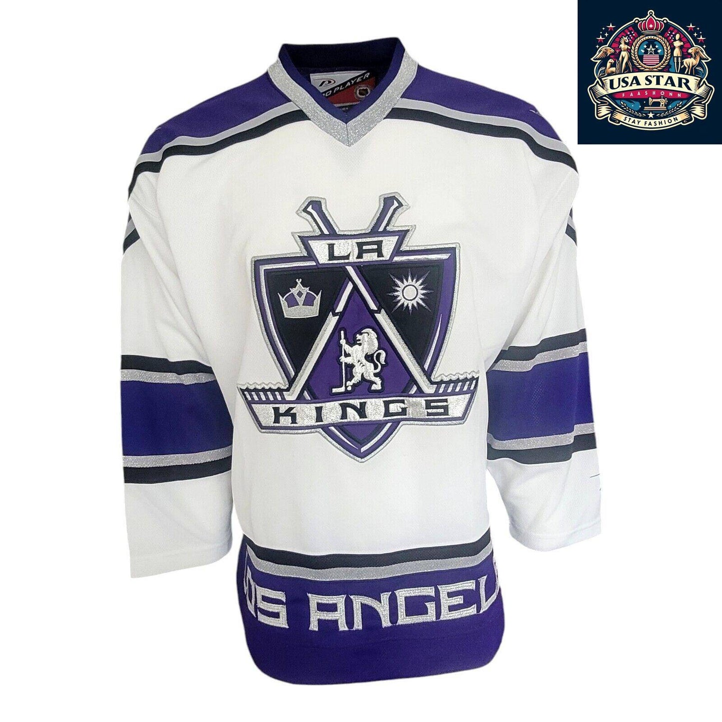 Vintage Los Angeles Kings Jersey M/M - NHL Pro Player Hockey Jersey in Black and Purple