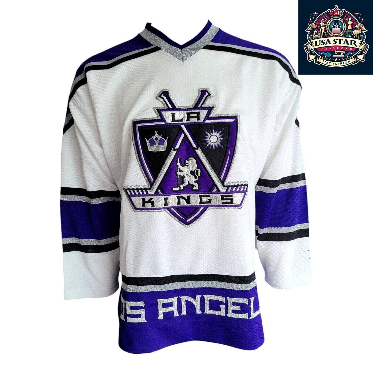 Vintage Los Angeles Kings Jersey M/M - NHL Pro Player Hockey Jersey in Black and Purple