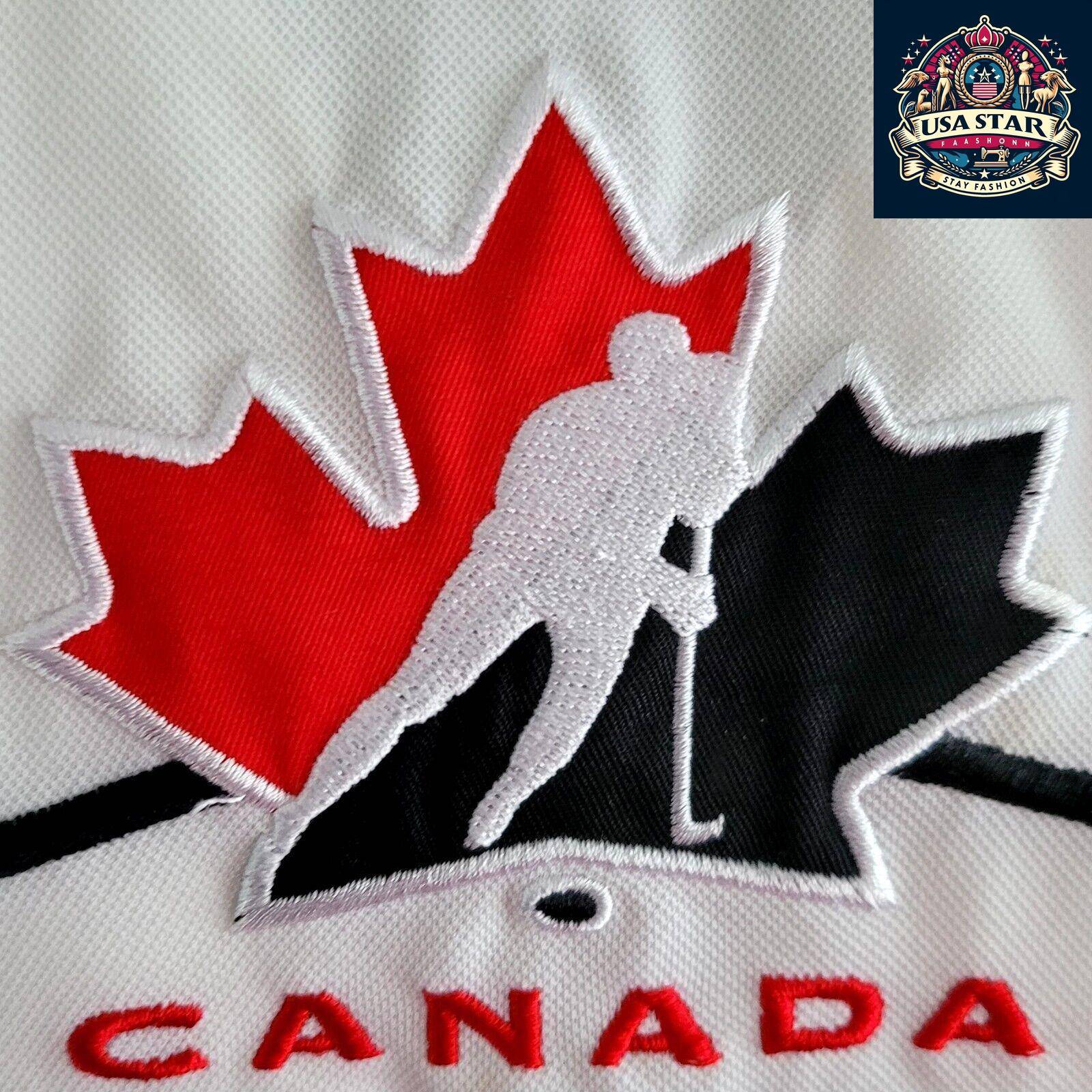 Vintage Team Canada Hockey Jersey - Large, 100% Polyester, Retro Style with Bold Graphics - USASTARFASHION