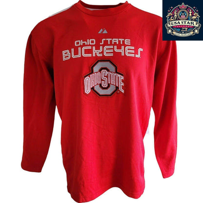 Vtg 90s Ohio State Buckeyes Football Ohio University Red Sweatshirt Size M/L - USASTARFASHION