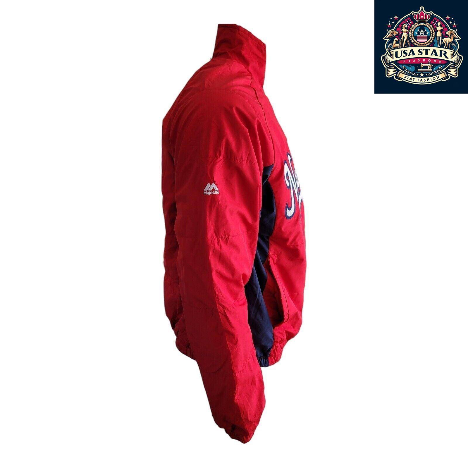 Washington Nationals Aunthentic Majestic MLB Zip Up Logo Fleece Lined Jacket S - USASTARFASHION