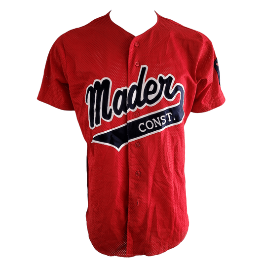 Wilson Baseball Jersey Red Mader Const. Large USA Made, Authentic American Legion Patch