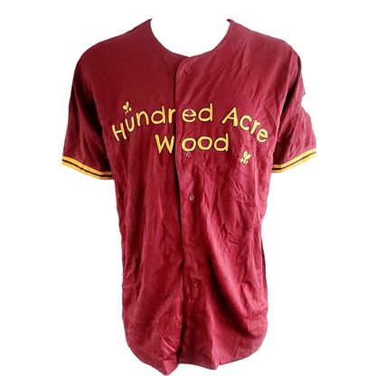 Winnie The Pooh Jersey 2X Red Baseball Style With Embroidered Pooh 26 And Hundred Acre Wood Design USASTARFASHION