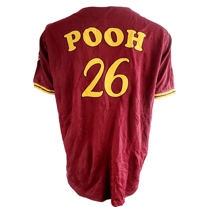 Winnie The Pooh Jersey 2X Red Baseball Style With Embroidered Pooh 26 And Hundred Acre Wood Design USASTARFASHION