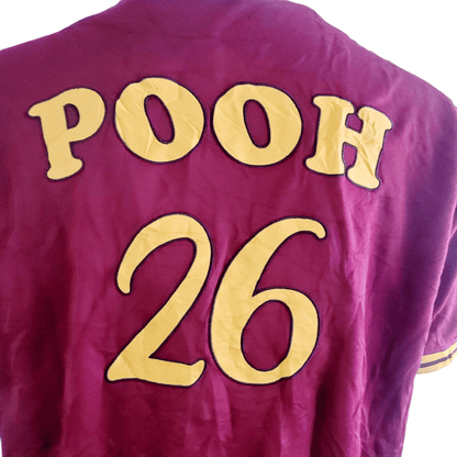 Winnie The Pooh Jersey 2X Red Baseball Style With Embroidered Pooh 26 And Hundred Acre Wood Design USASTARFASHION