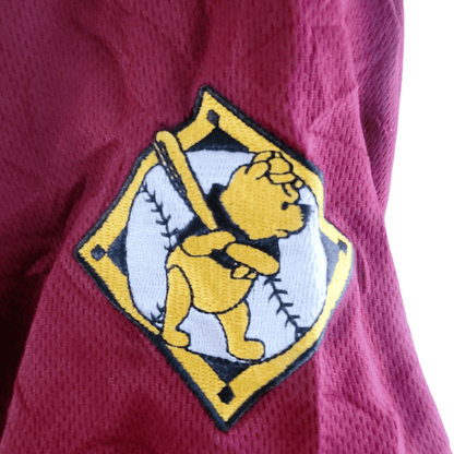 Winnie The Pooh Jersey 2X Red Baseball Style With Embroidered Pooh 26 And Hundred Acre Wood Design USASTARFASHION