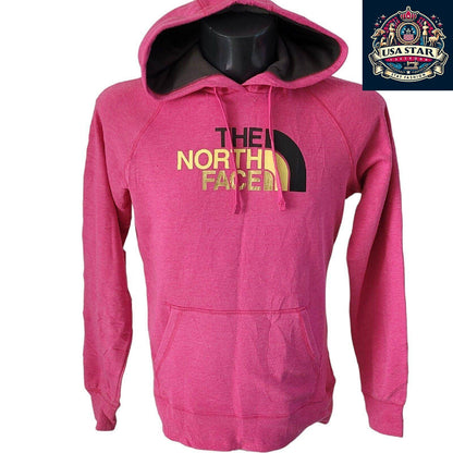 Women's North Face Hoodie, Medium Size, Soft Pink, Durable Fabric, Cozy Pullover for Activewear - USASTARFASHION
